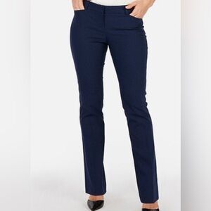 Express Navy Blue Columnist Barely Boot Pants Mid Rise Trousers 8R